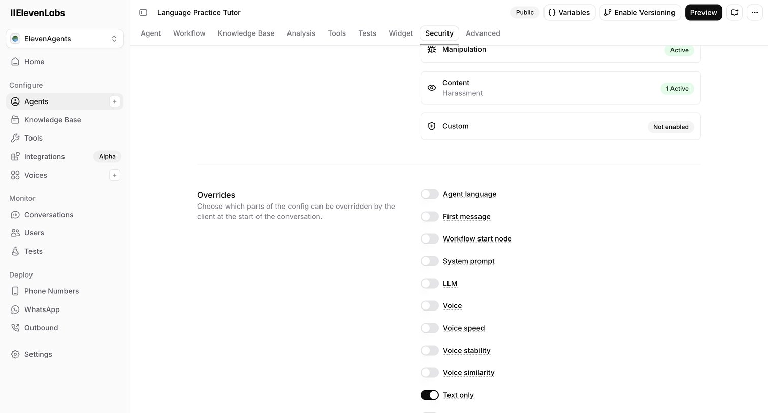 Elevenlabs - ElevenAgents | ElevenLabs screen