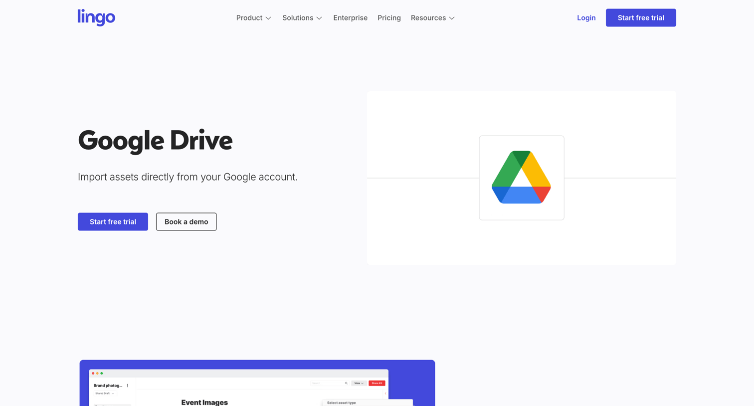 Lingo - Google Drive Integration Lingo screen