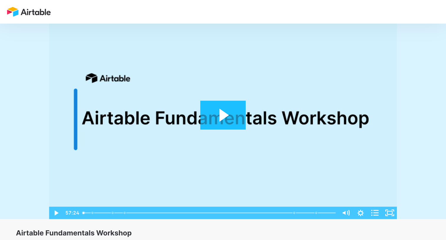 Airtable - Airtable Fundamentals Workshop screen