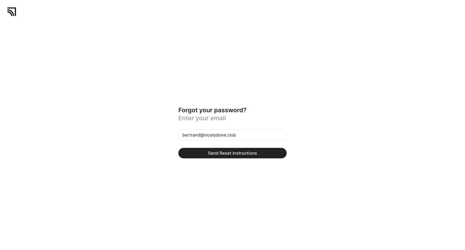 Marathon - Forgot Password ‐ Marathon screen