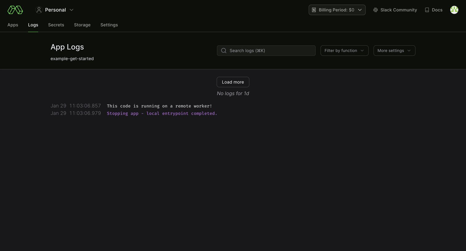 Modal screen