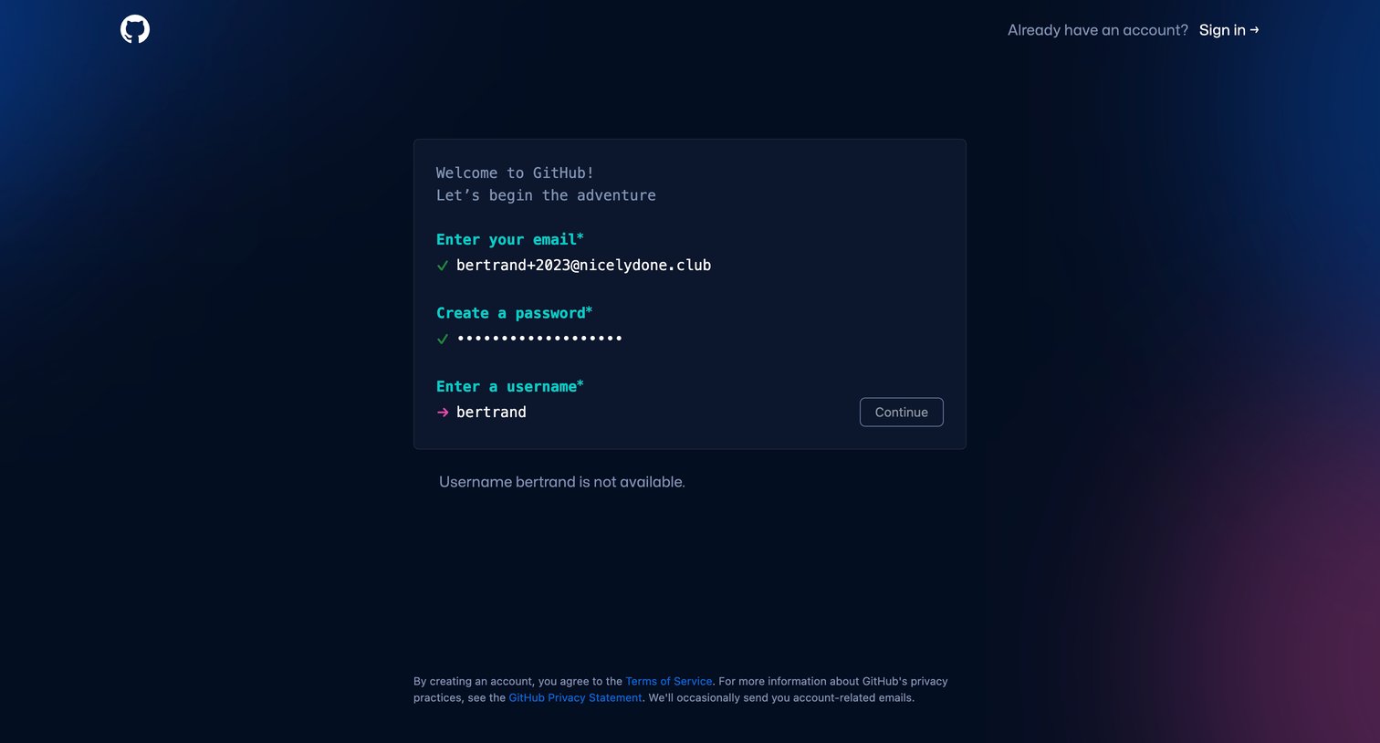 Github - Join GitHub · GitHub screen