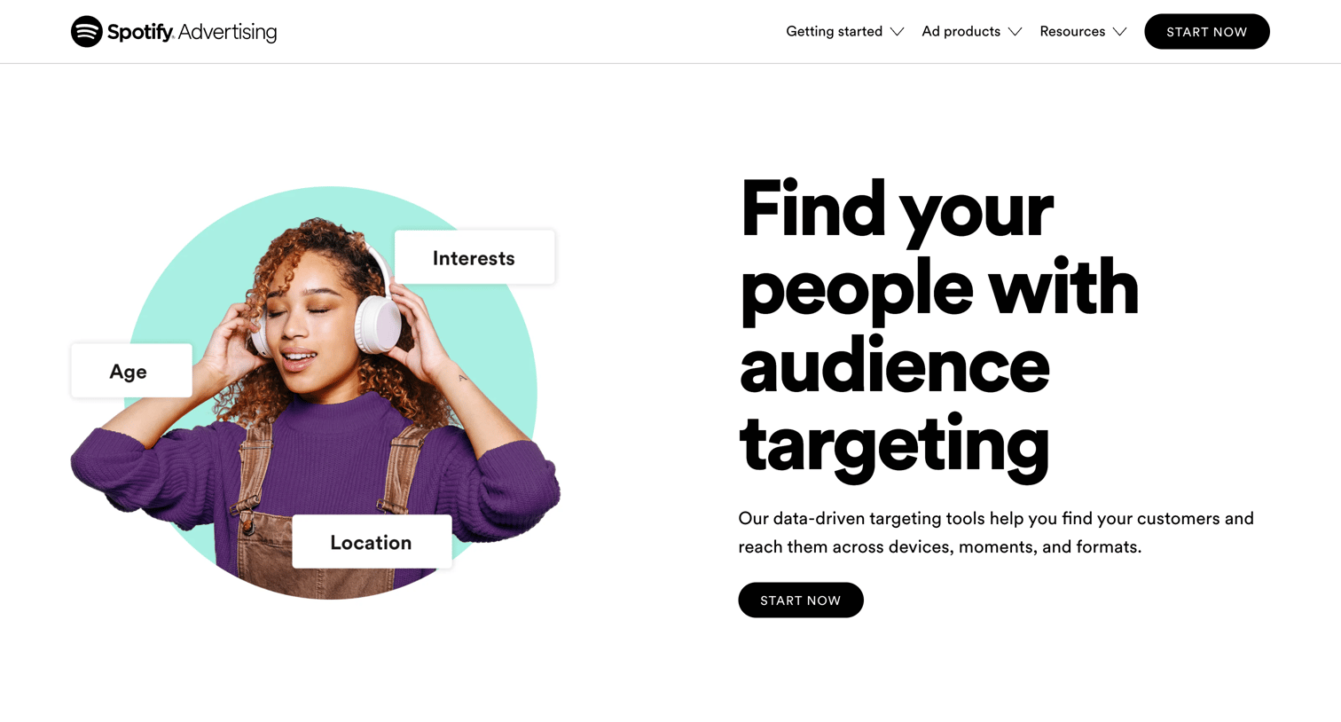Spotify - Audience Targeting - Reach Your Customers | Spotify Advertising screen