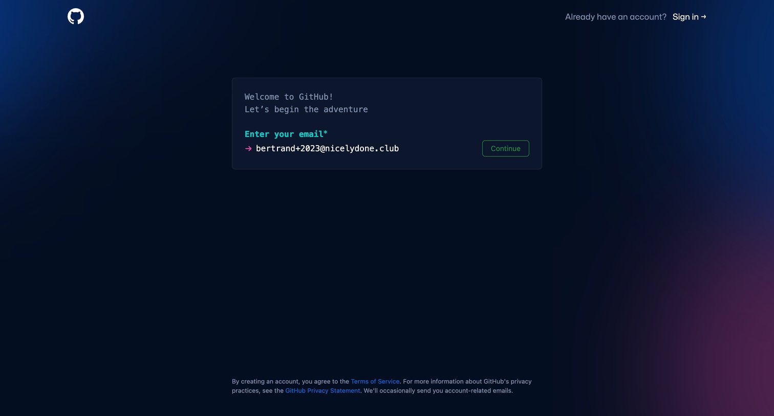 Github - Join GitHub · GitHub screen