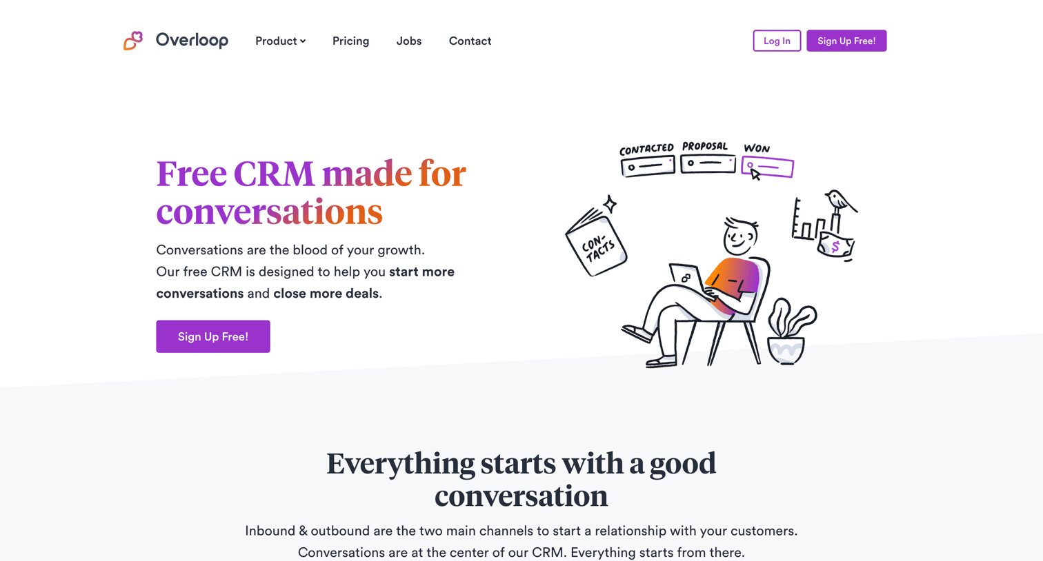 Overloop - CRM Made for Conversations | Overloop CRM screen