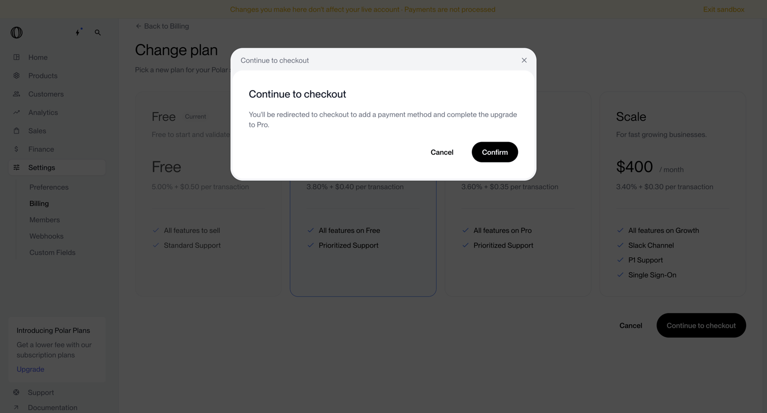 Polar - Change plan | Nicelydone | Polar screen