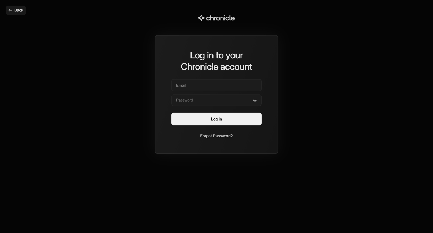 Chronicle - Sign In with Auth0 screen