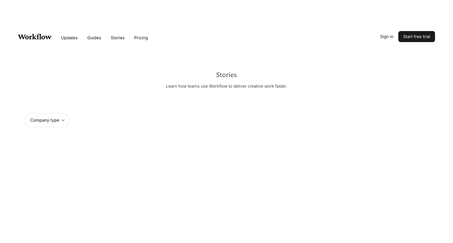Workflow - Workflow – Stories screen