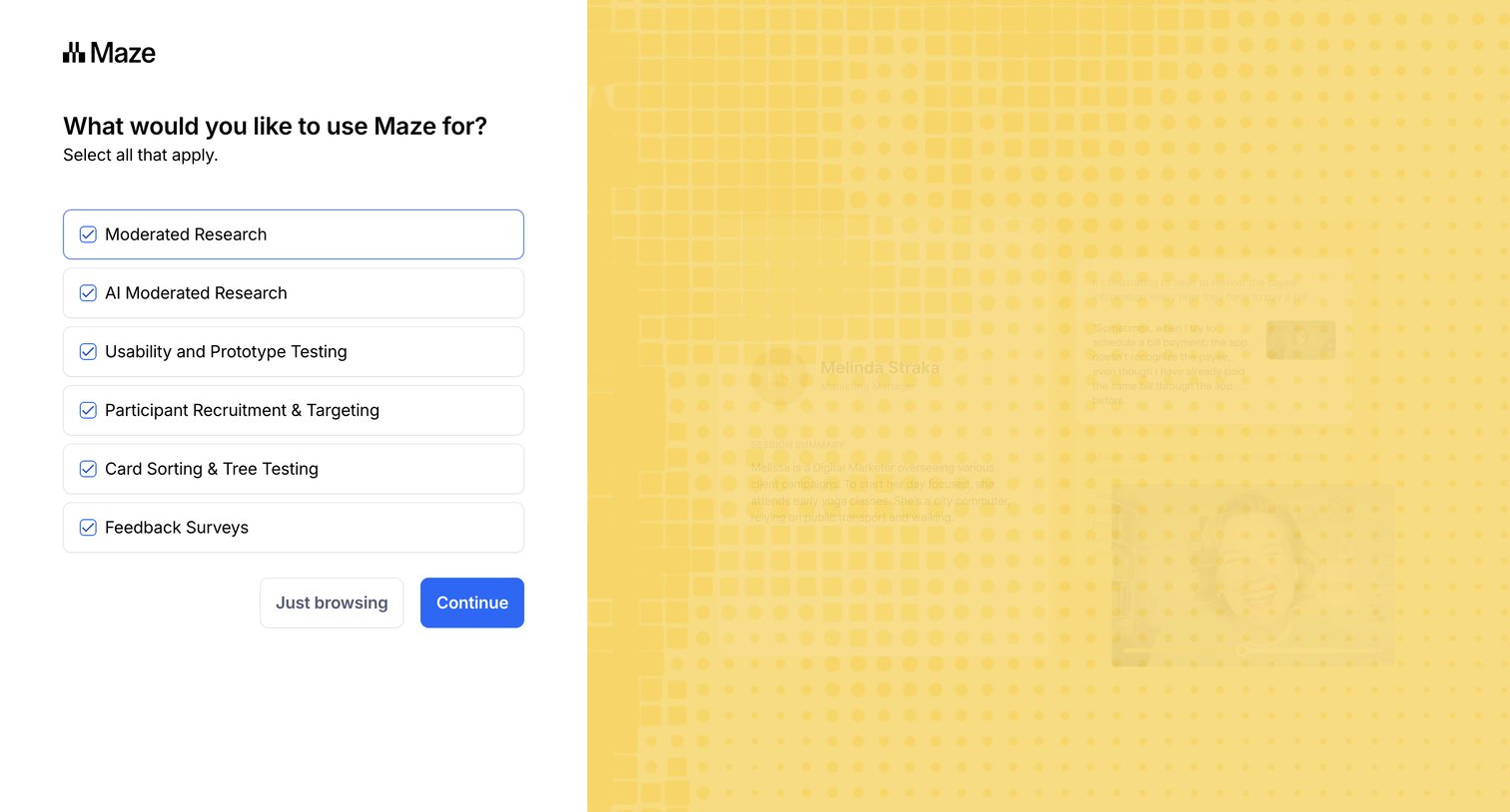 Maze screen