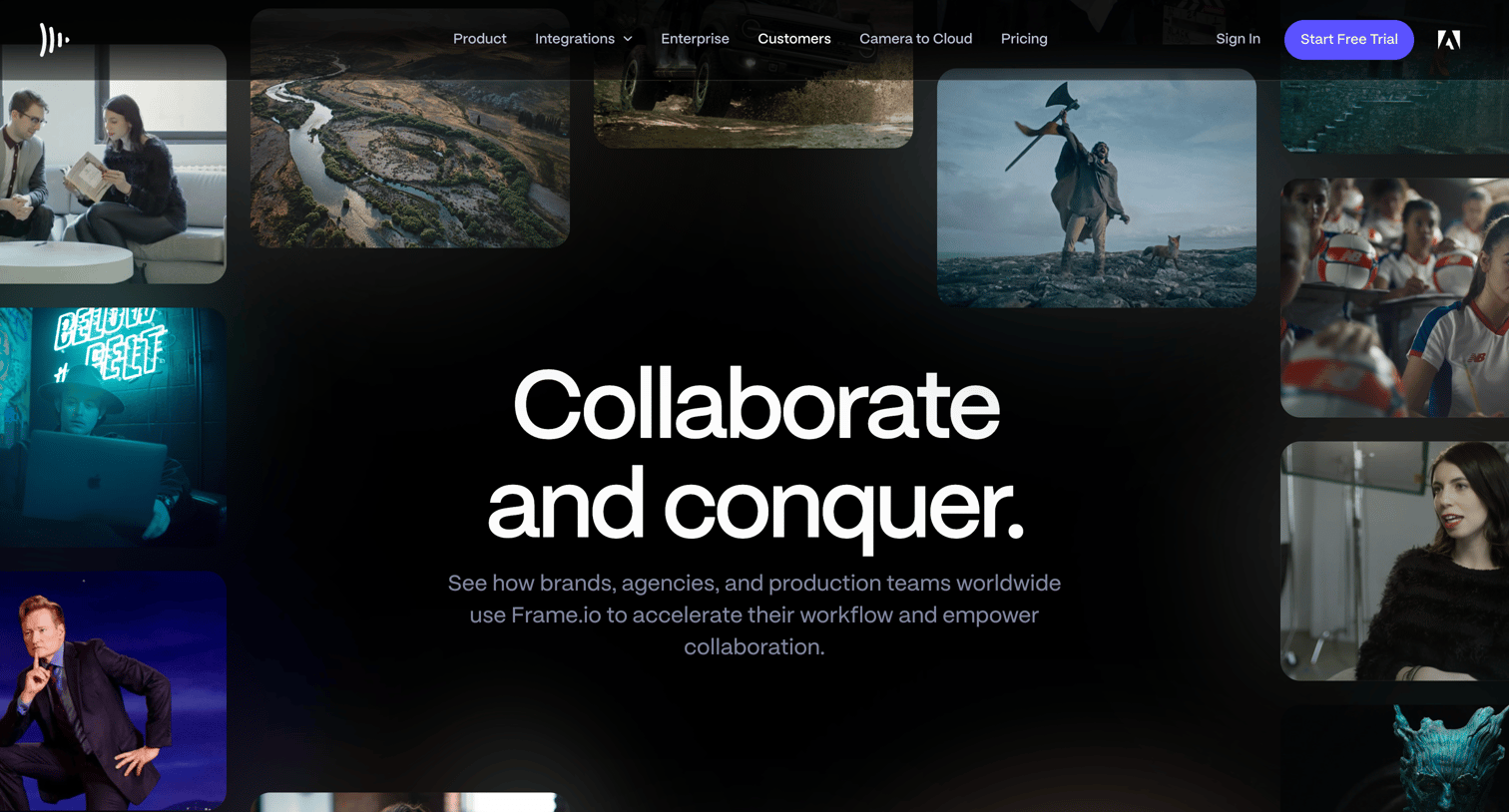 Frame.io - Frame.io | Customers screen