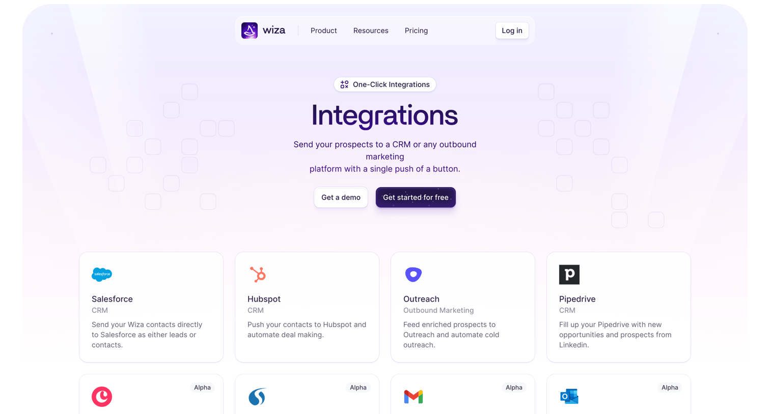 Wiza - Integrations - Wiza screen