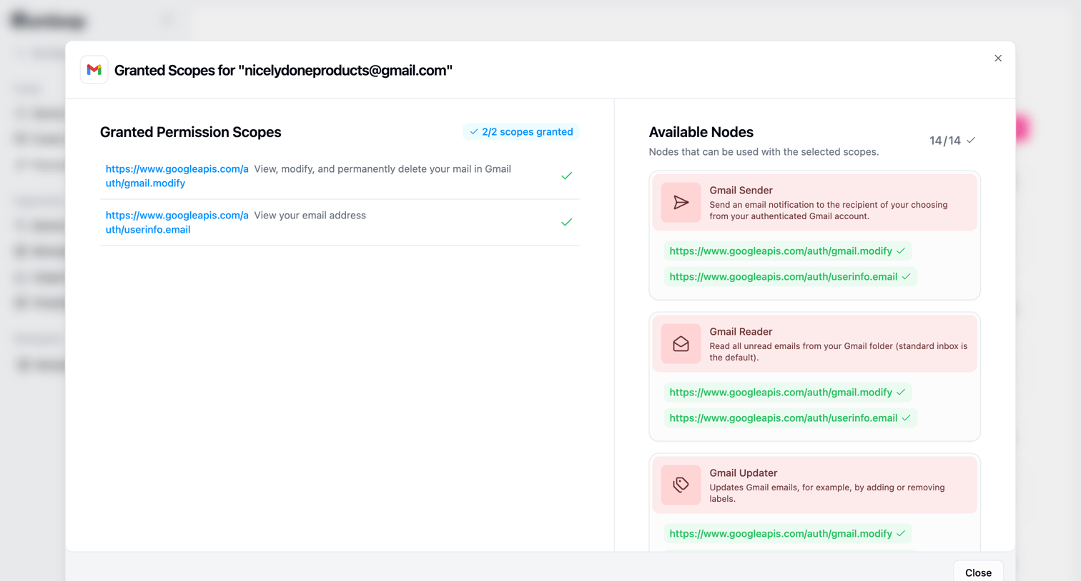 Gumloop - Gumloop | Credentials screen