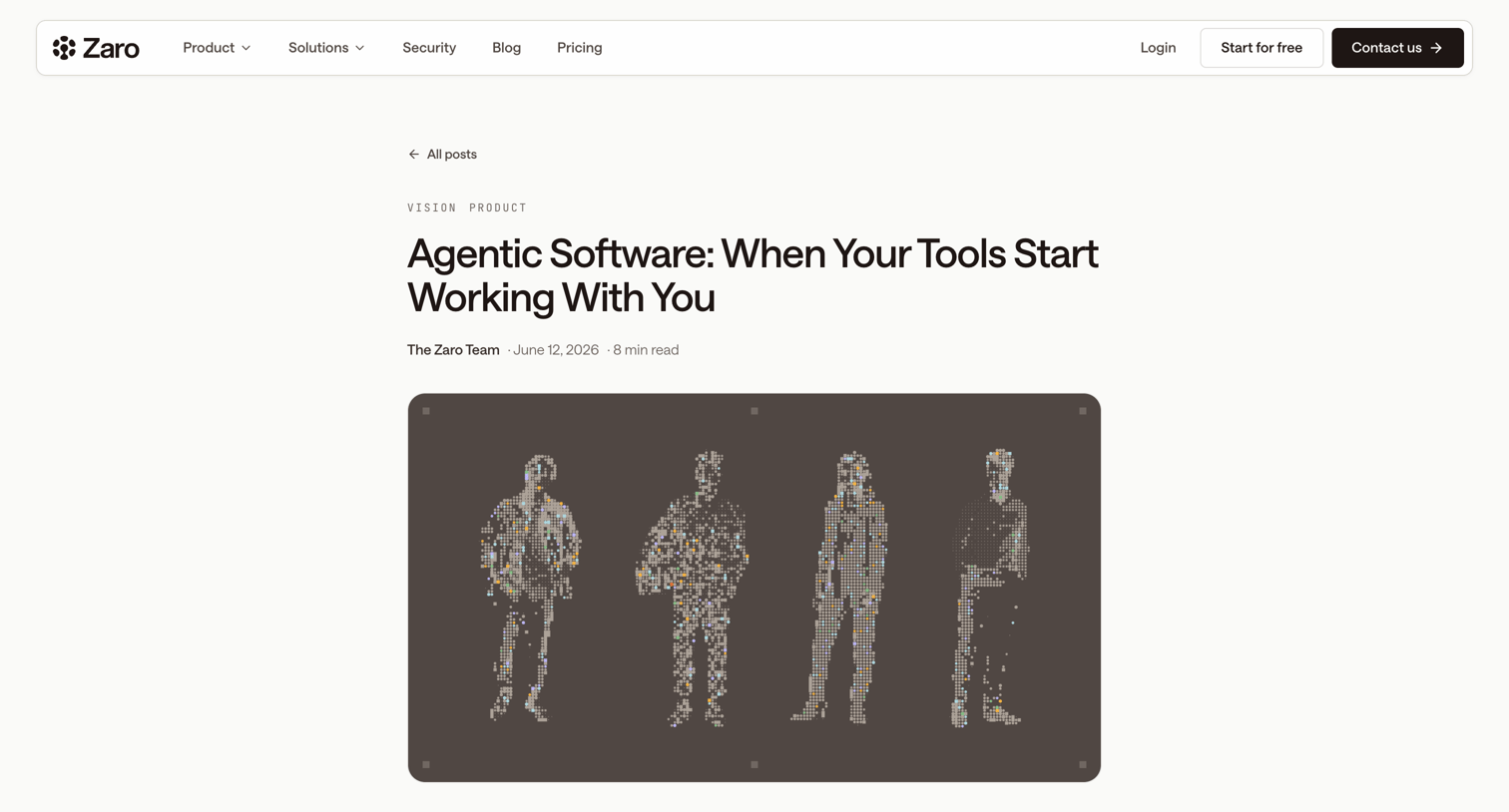 Zaro - Agentic Software: When Your Tools Start Working With You - Zaro screen