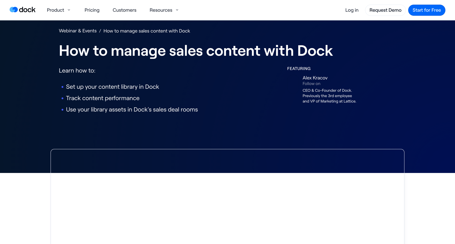 Dock - Dock Live: How to manage sales content with Dock screen