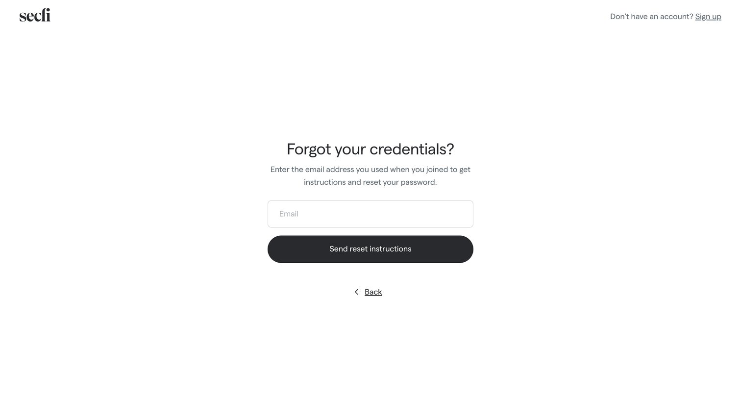 Secfi - Home | Secfi screen