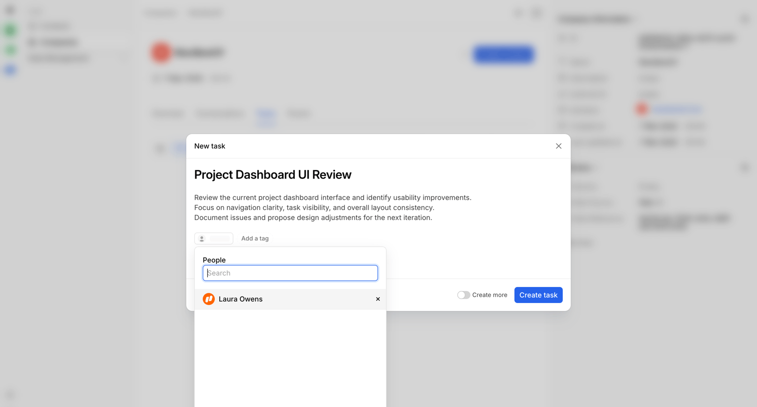 Bird - New task | Bird screen