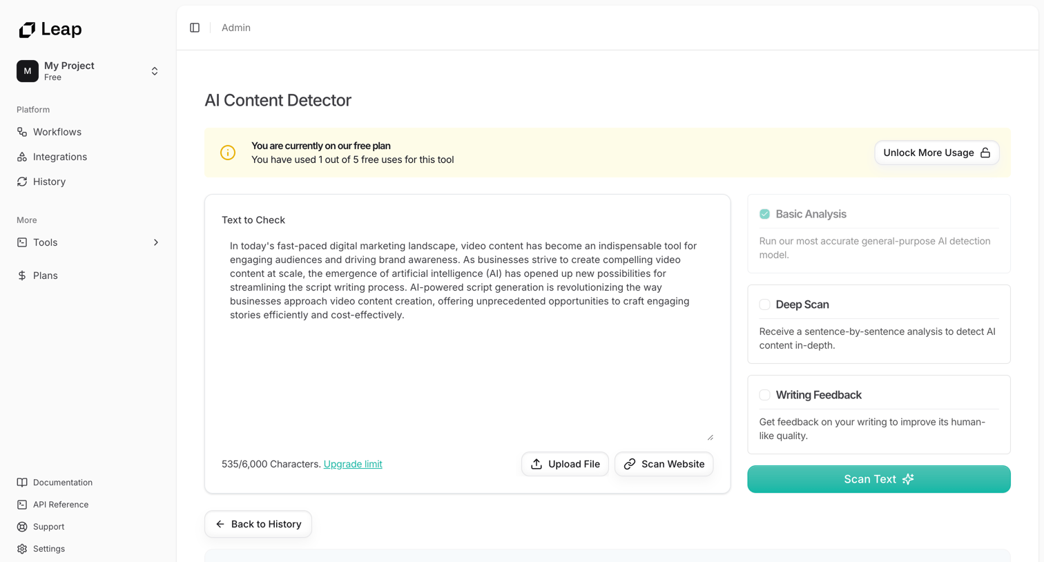 Leap - Leap AI | Automate any workflow with AI screen
