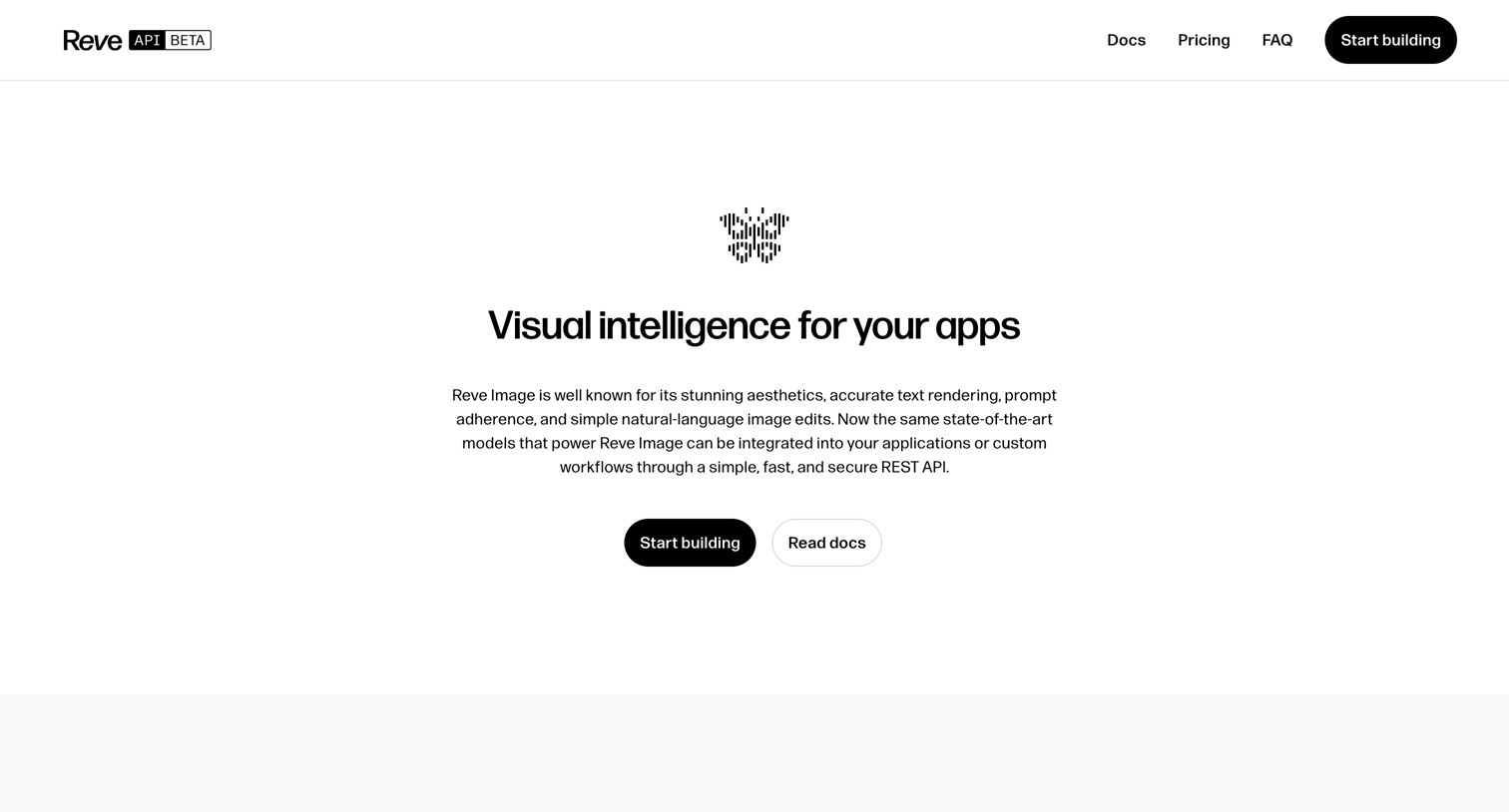 Reve - Reve API - Home screen