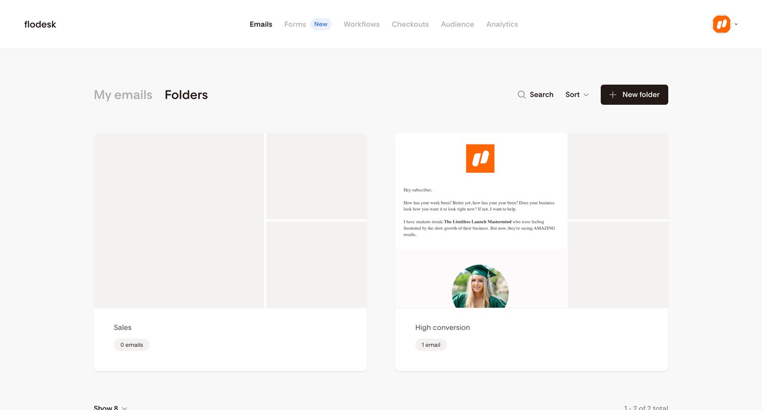 Flodesk - Folders | Flodesk screen