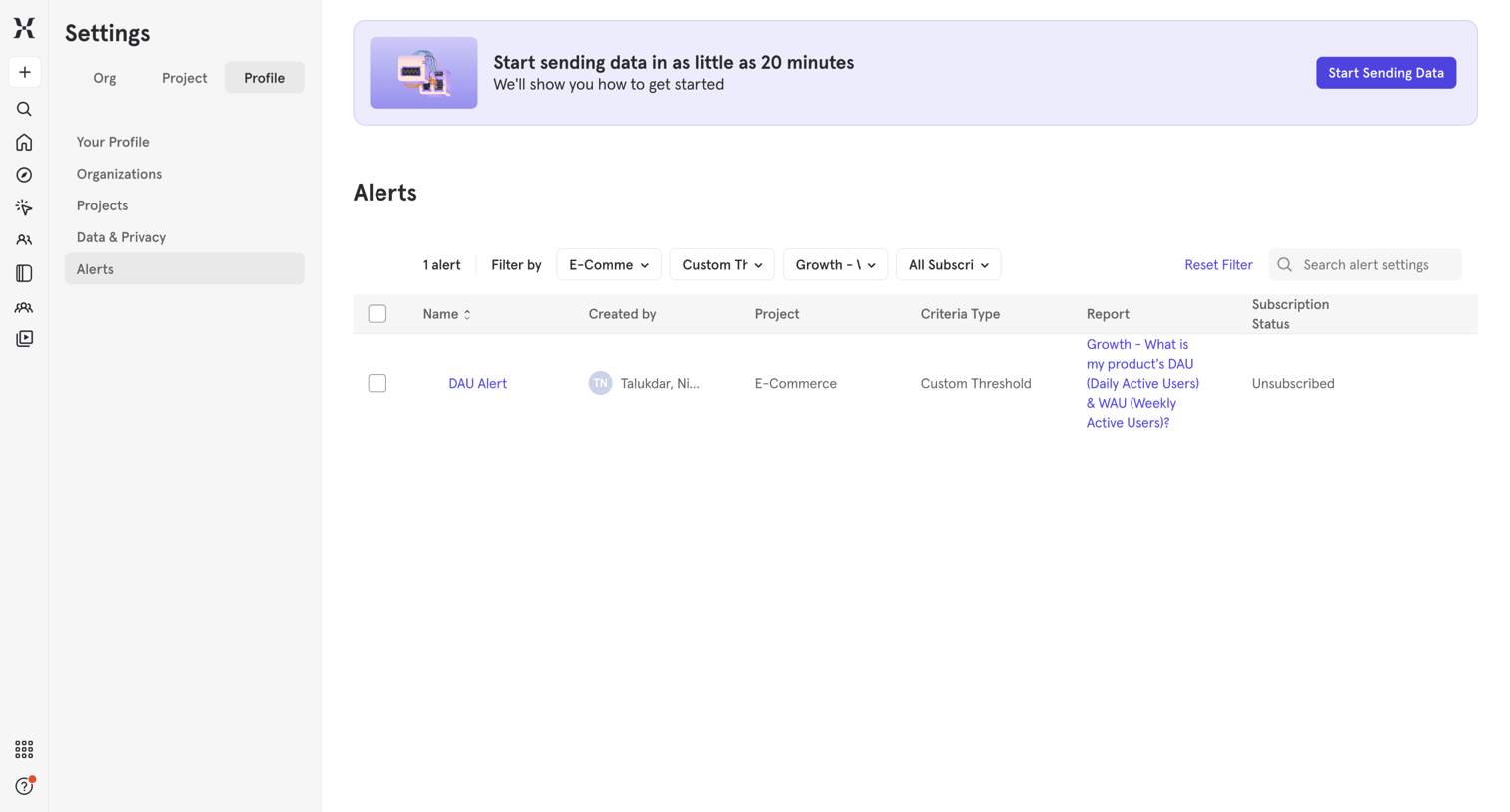 Mixpanel - Mixpanel - Product Analytics screen