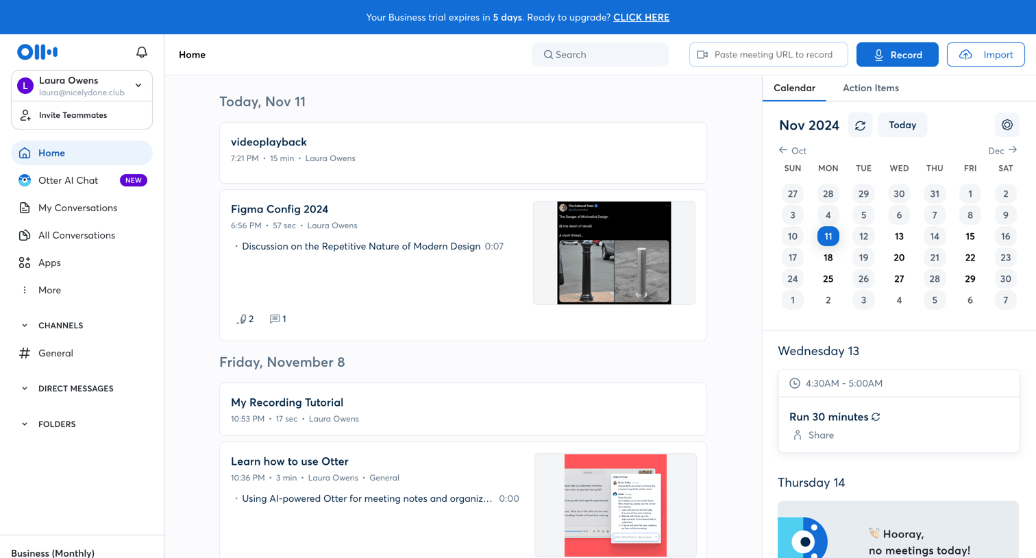 Otter - Otter Voice Meeting Notes - Otter.ai screen