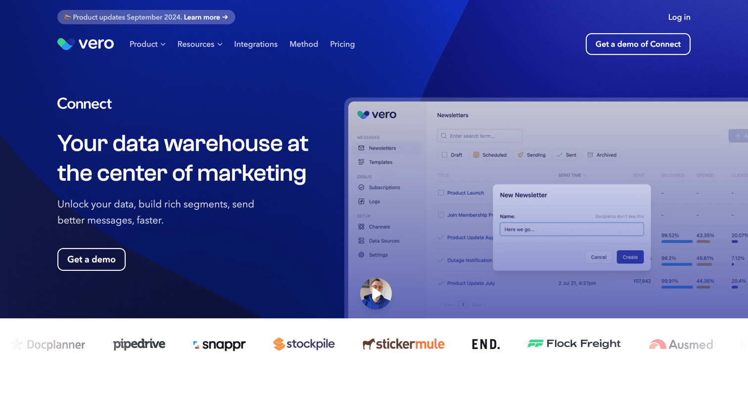 Vero - Vero Connect marketing automation for the modern data stack screen