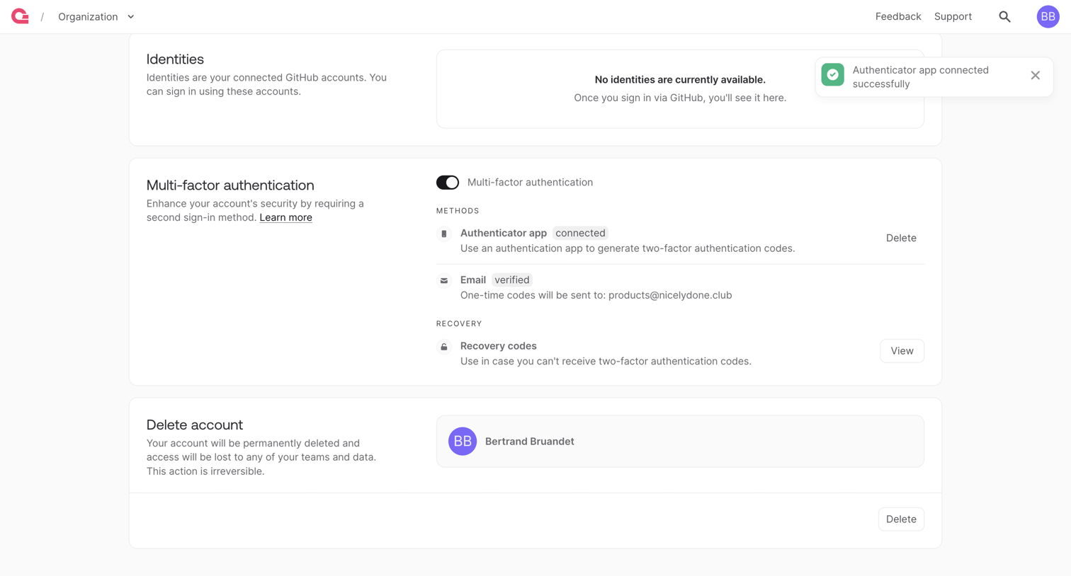 Appwrite - User - Appwrite screen
