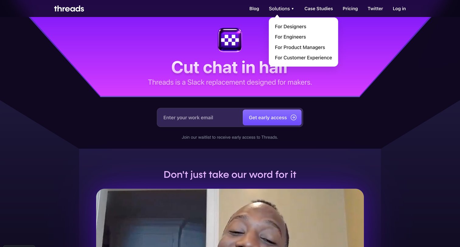Threads screen