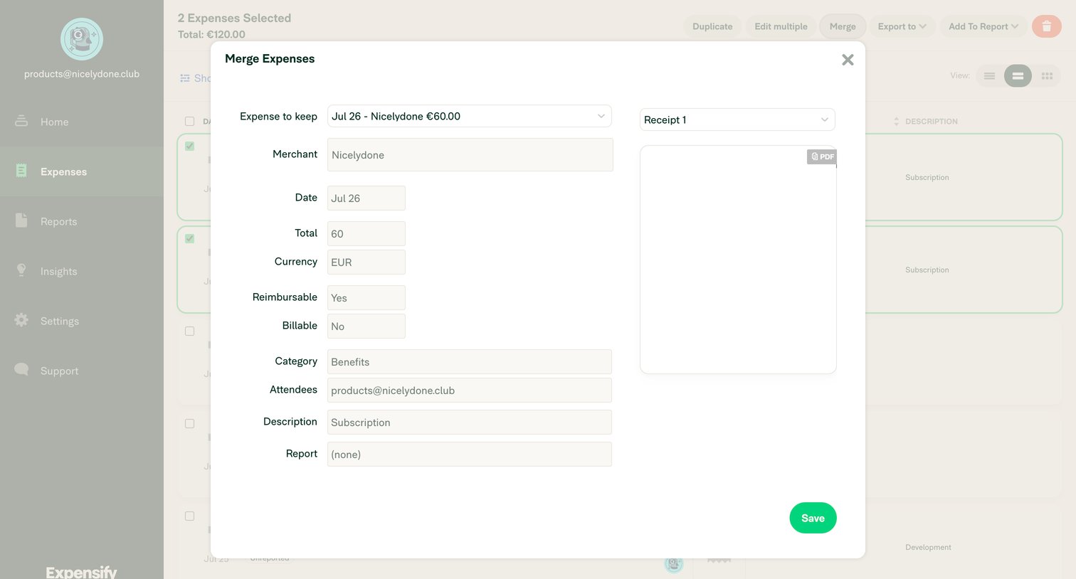 Expensify - Expensify - Expenses screen