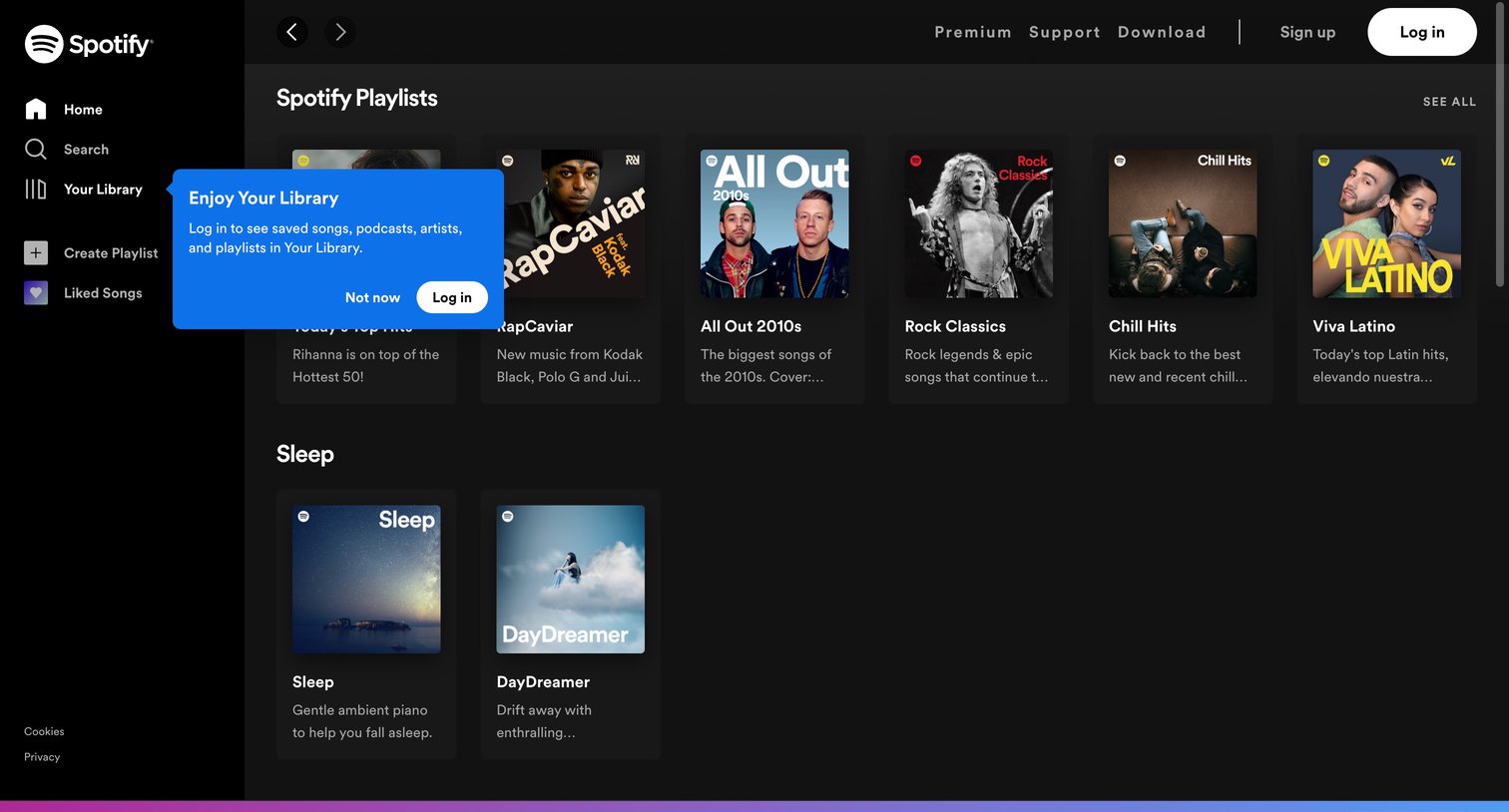 Spotify - Spotify – Web Player screen