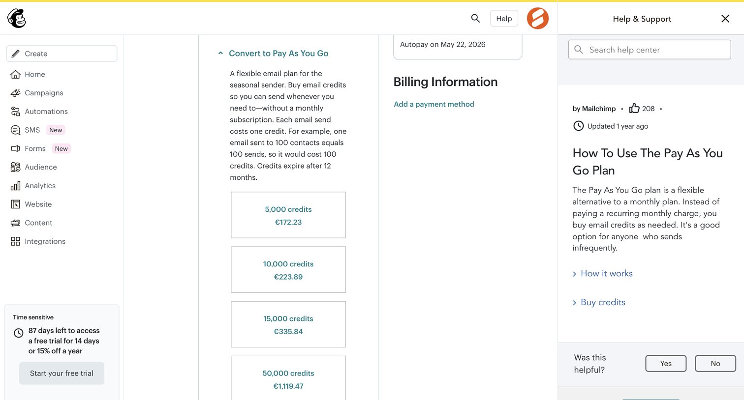 Billing Plans | Mailchimp from Mailchimp