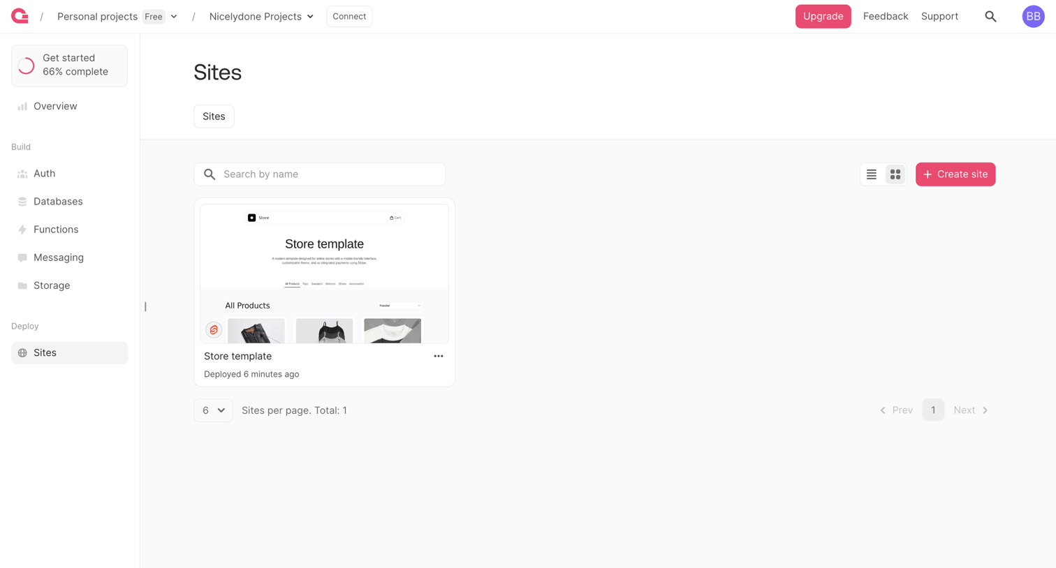 Appwrite - Site - Appwrite screen