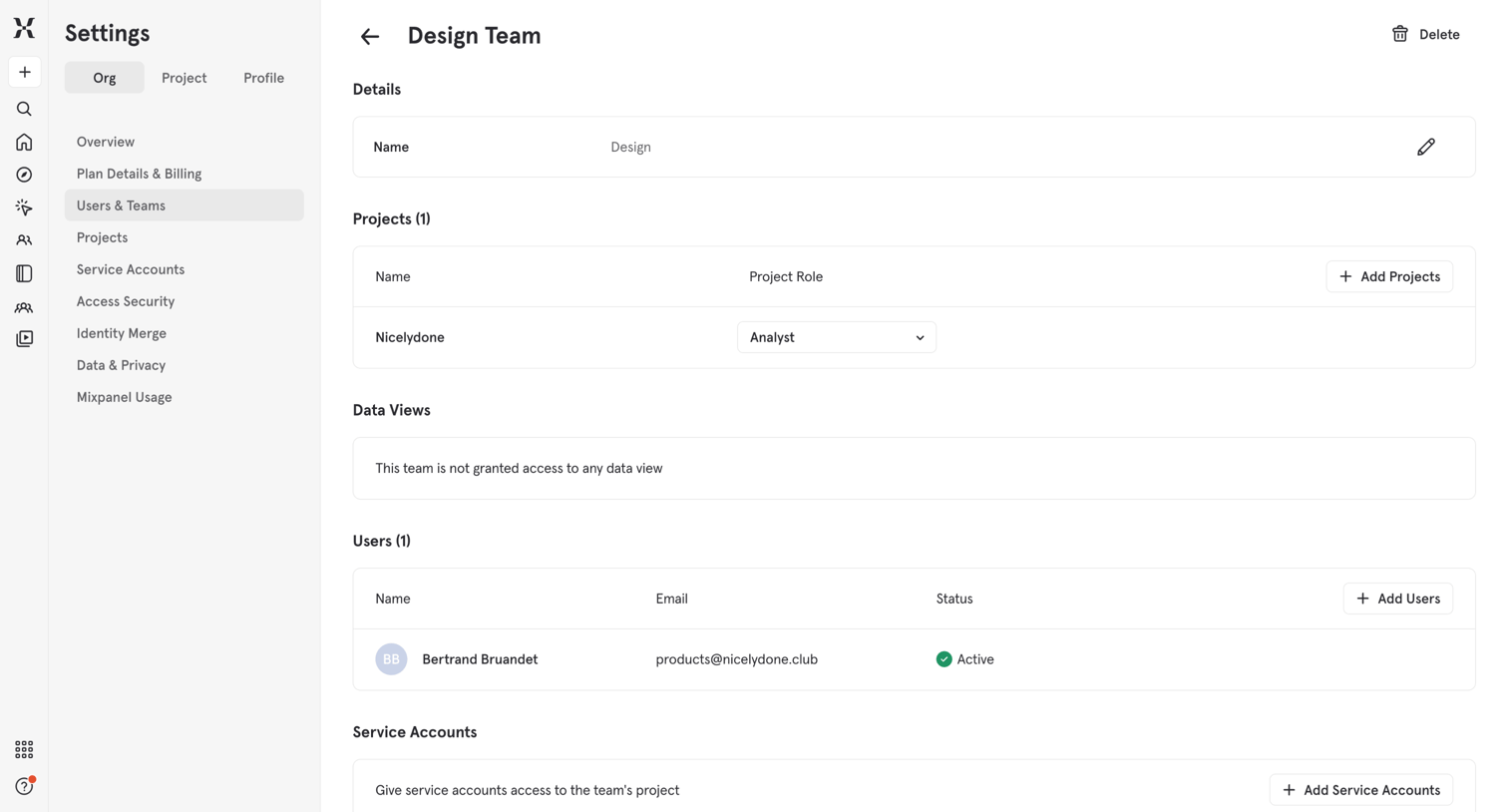 Mixpanel - Mixpanel - Product Analytics screen