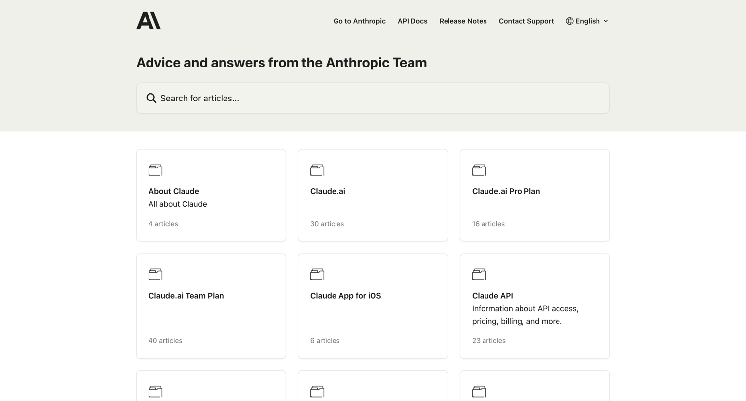 Claude - Anthropic Help Center screen