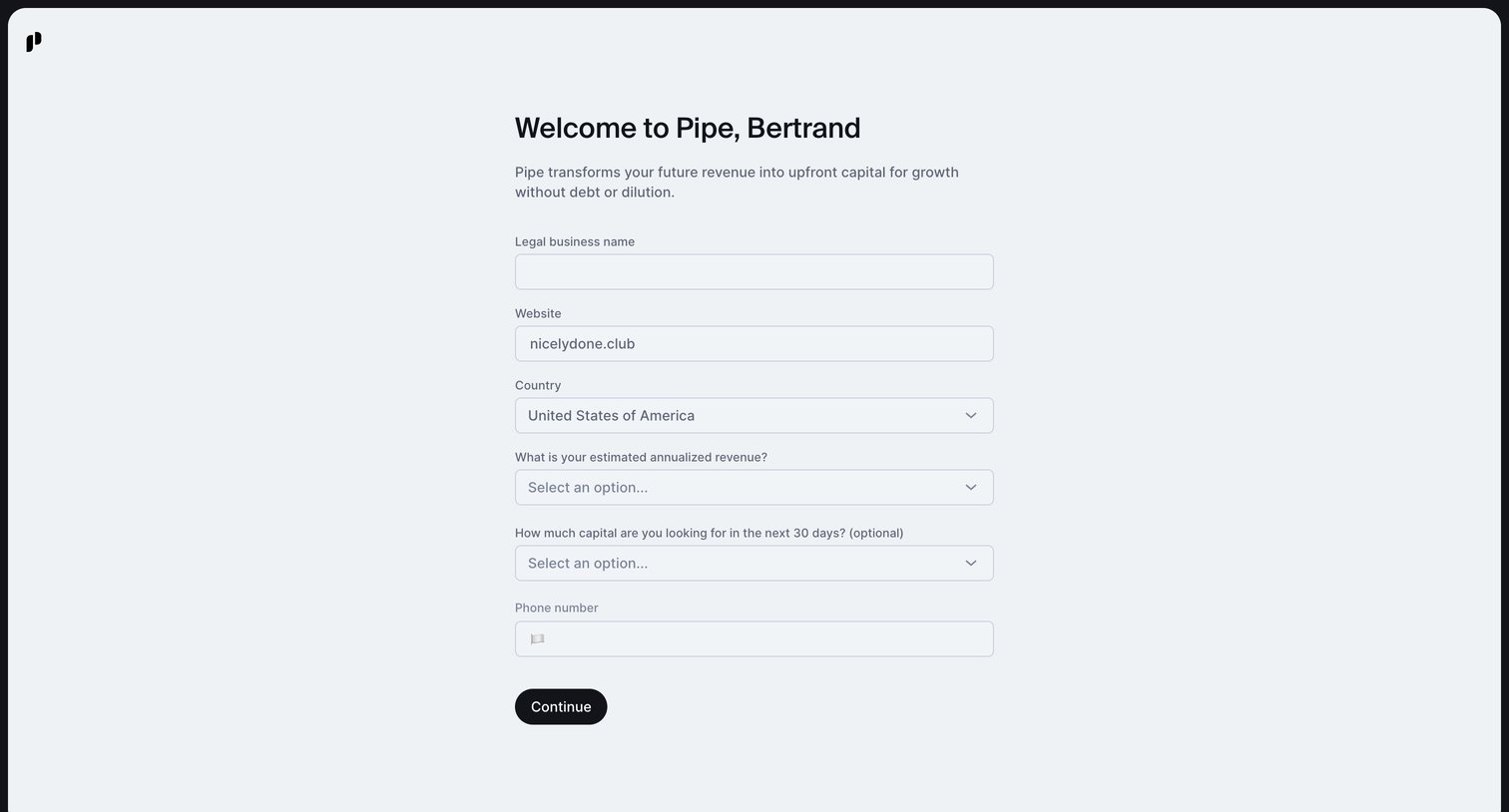 Pipe - Welcome to Pipe | Pipe screen