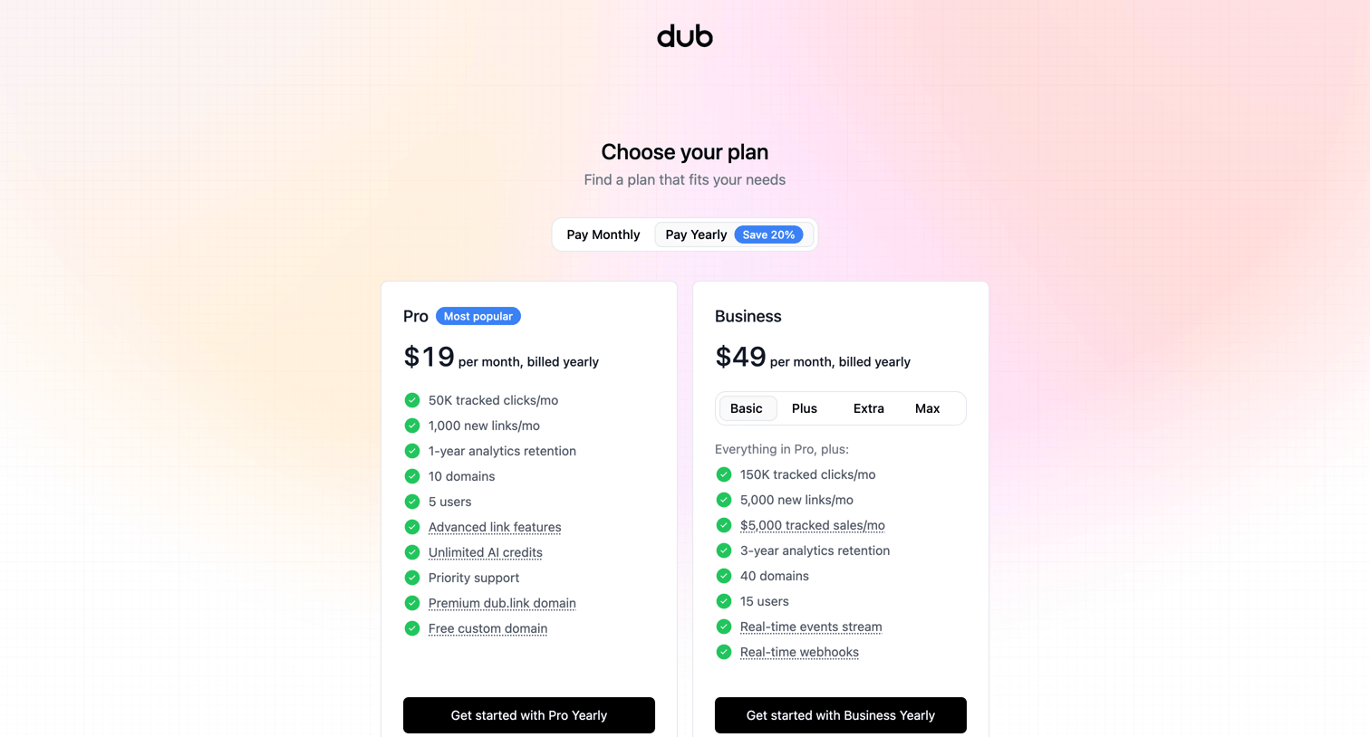 Dub - Dub.co - Link Management for Modern Marketing Teams screen
