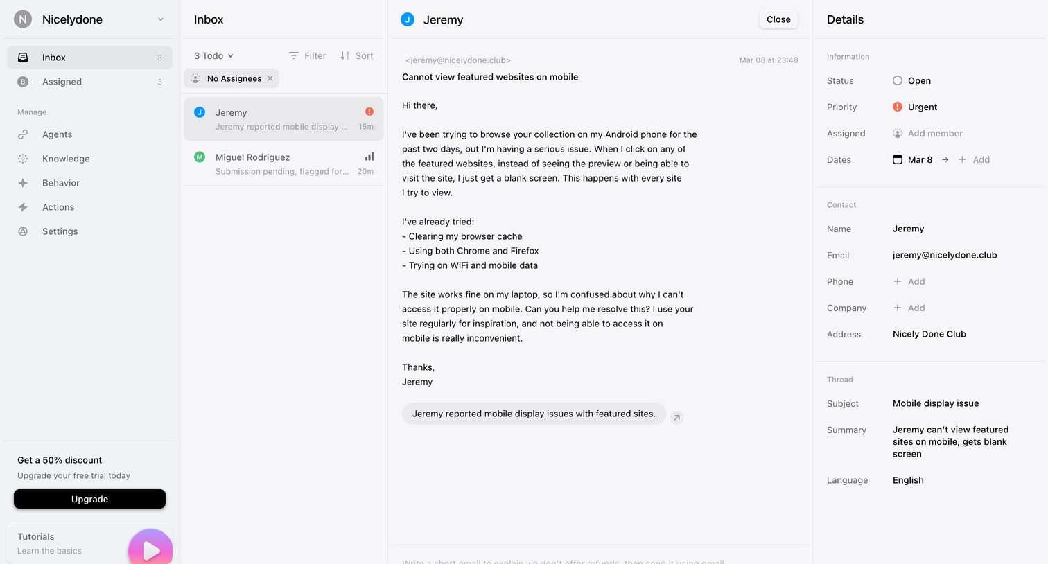 Lemni - Inbox › Jeremy screen