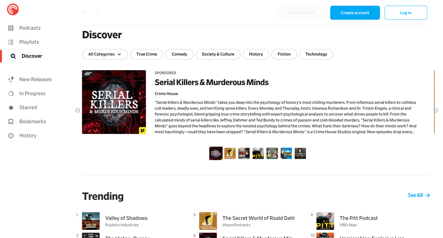 Pocket Casts - Discover - Pocket Casts screen