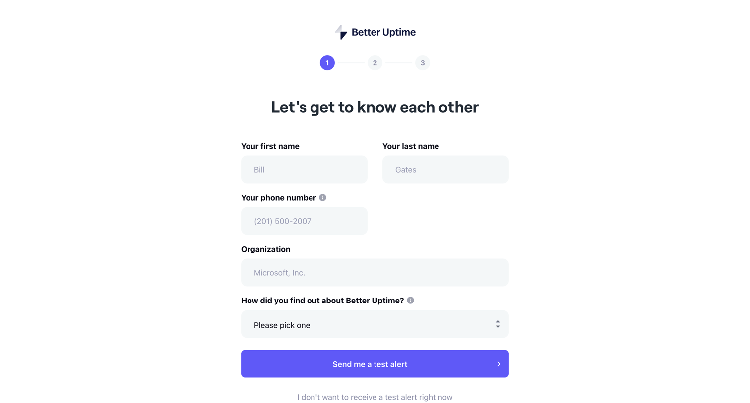 Better Stack - Lets get to know each other | Better Uptime screen
