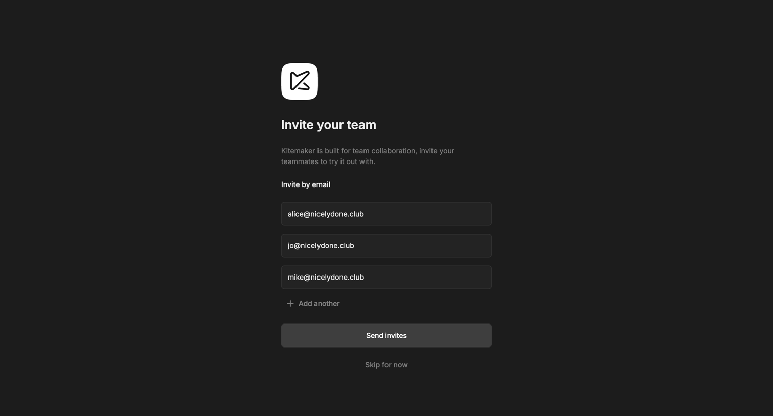 Kitemaker - Kitemaker · Create organization screen