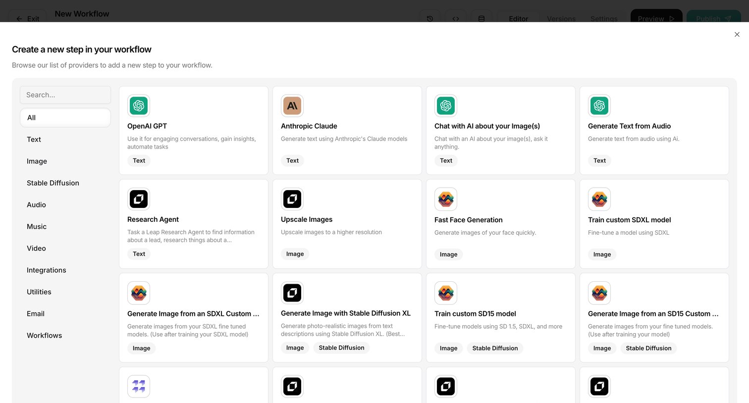 Leap - Leap AI | Automate any workflow with AI screen