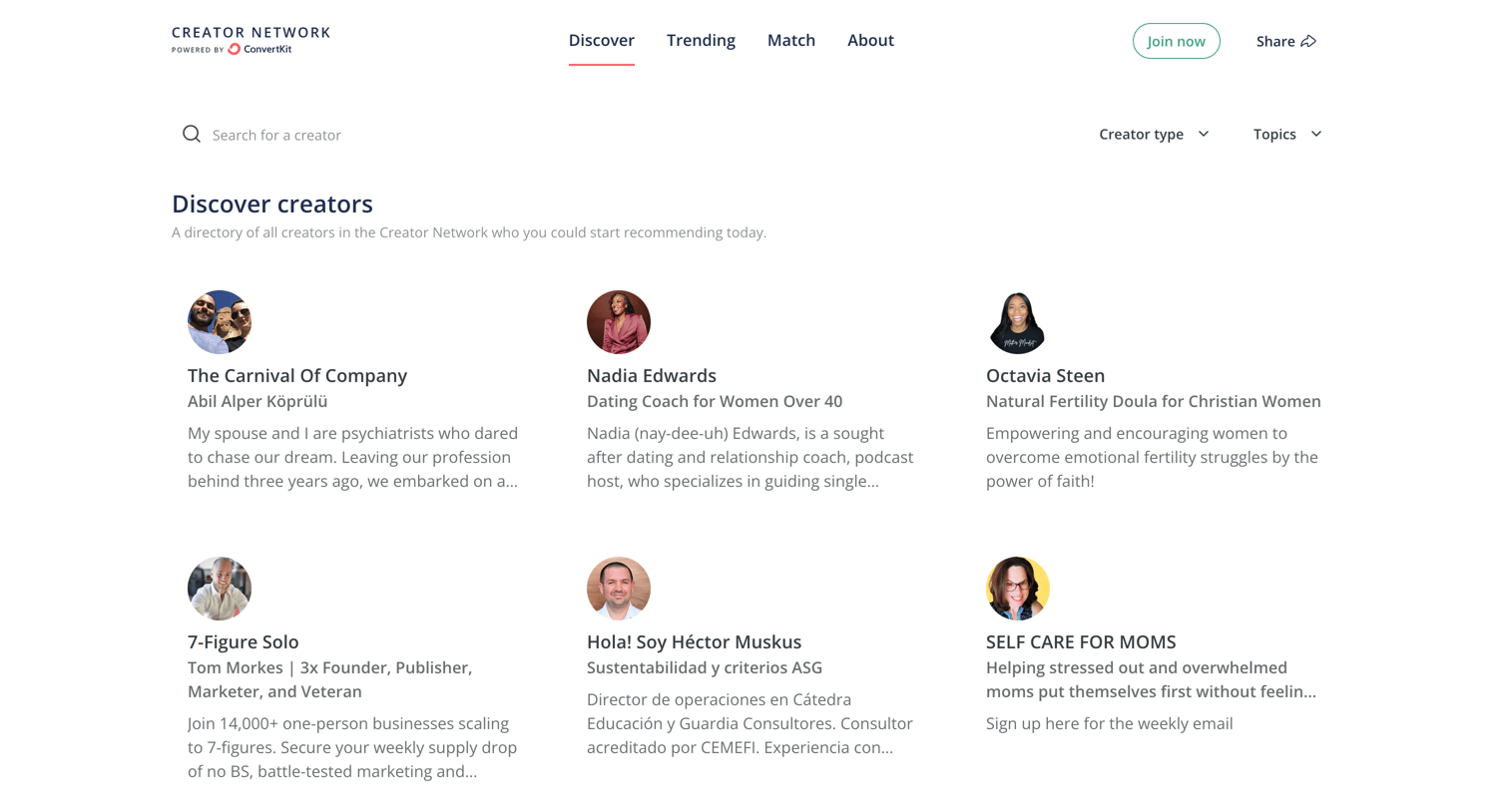 Kit - Find Creators. Make Connections. Get Recommended. Grow Together. screen