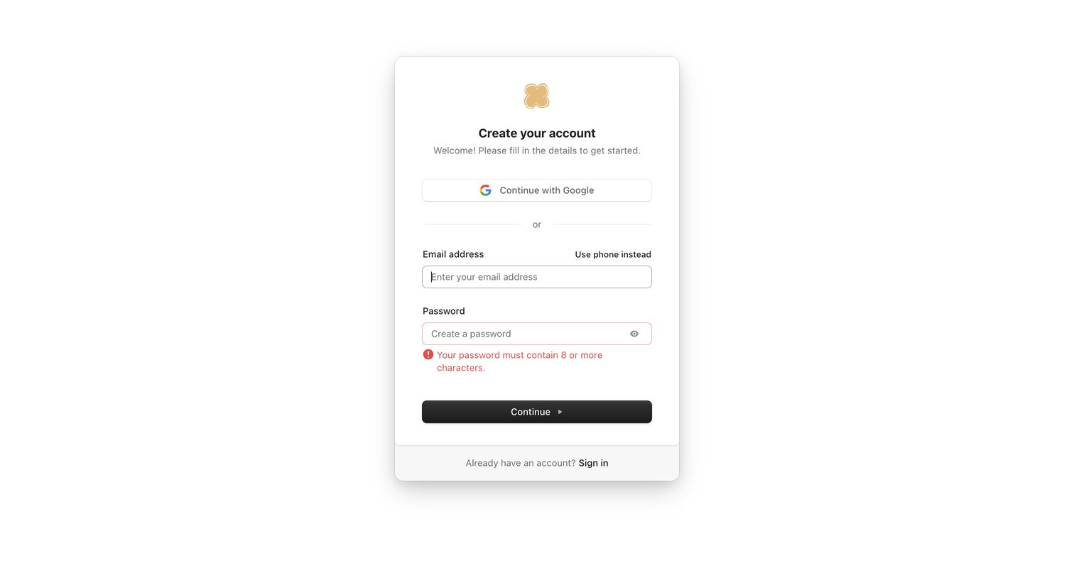 Bud - My account | Bud screen