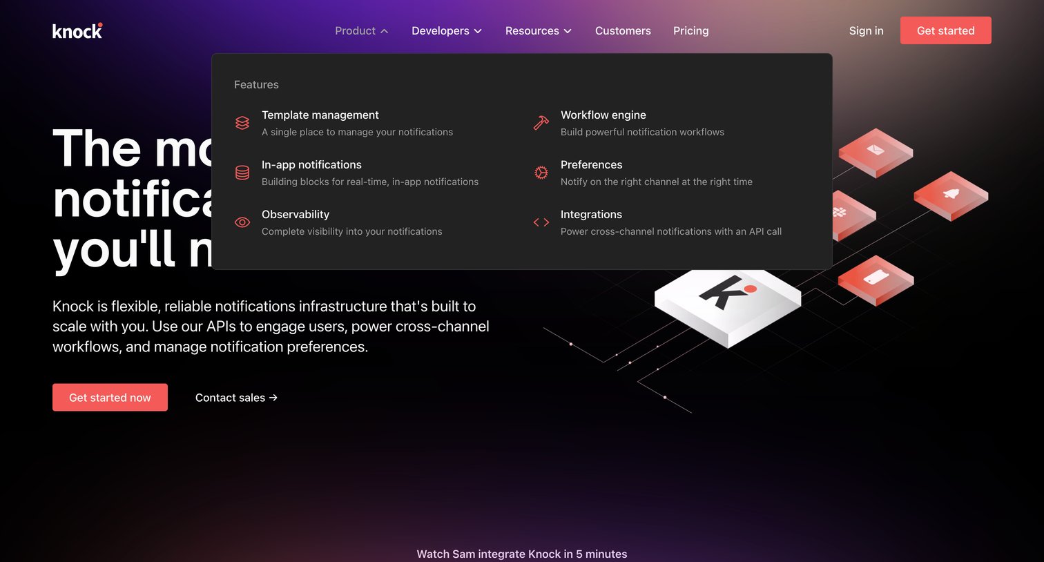 Knock - Knock | Notifications infrastructure for developers screen