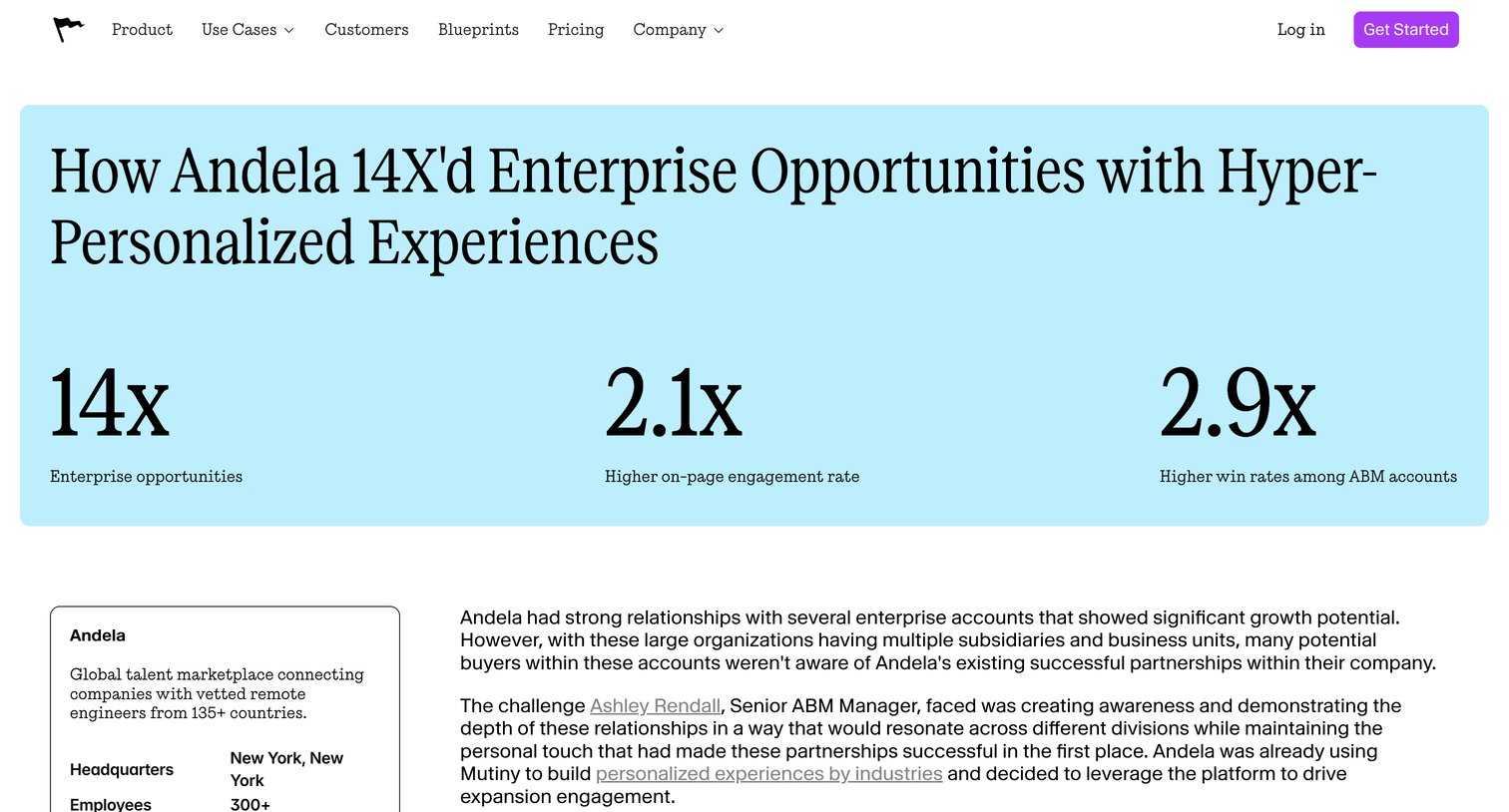 How Andela 14X'd Enterprise Opportunities with Hyper-Personalized Experiences from Mutinyhq