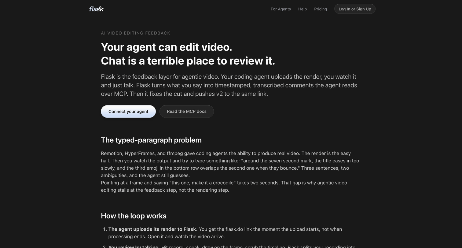 Flask - Video Feedback MCP Server: Human Review for AI Agents | Flask screen