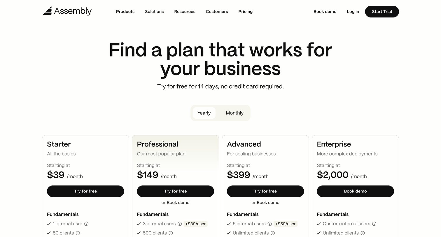 Assembly AI App Builder - Assembly Pricing  Explore our Plans screen