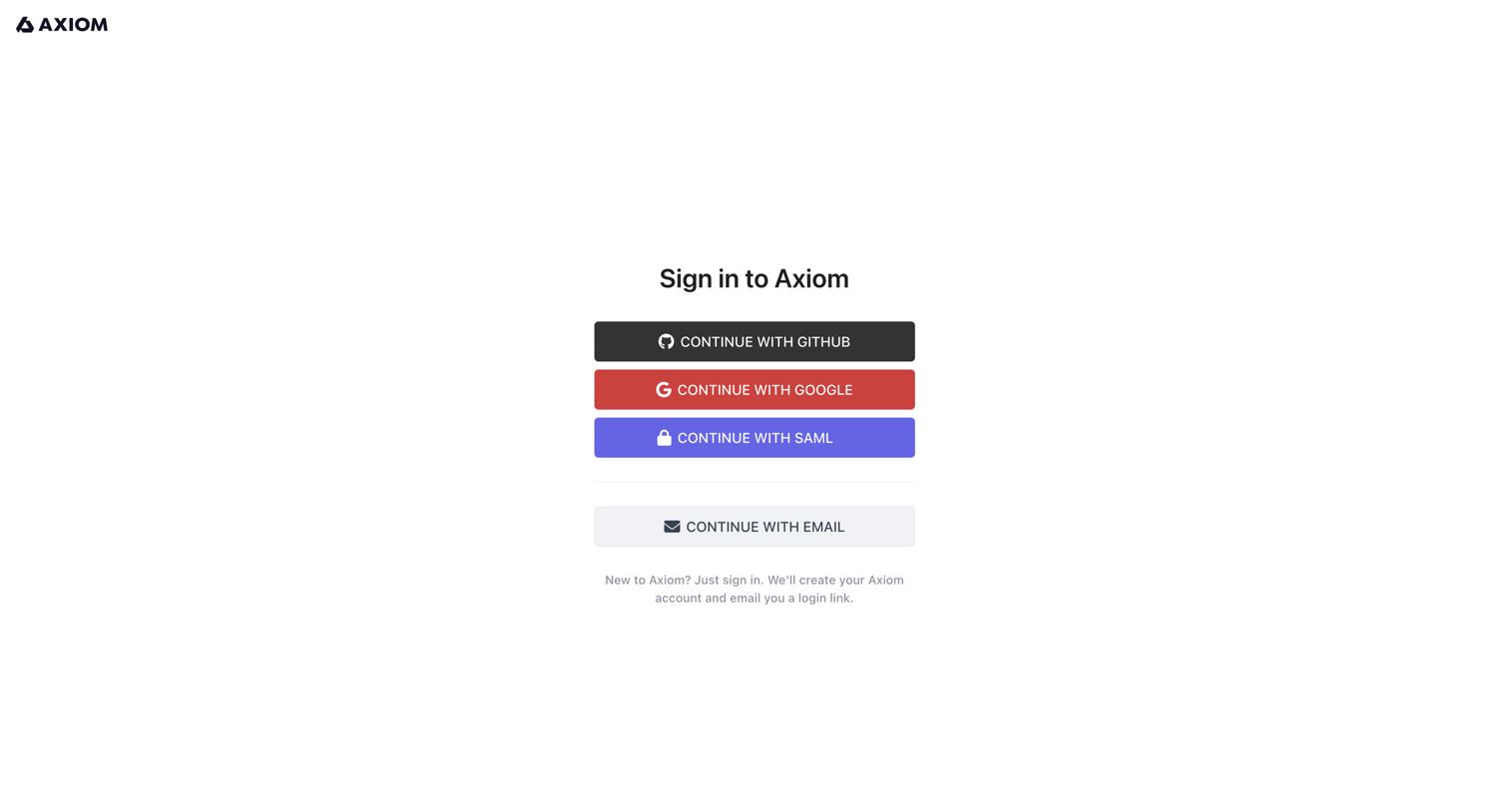 Axiom - Login - Axiom screen