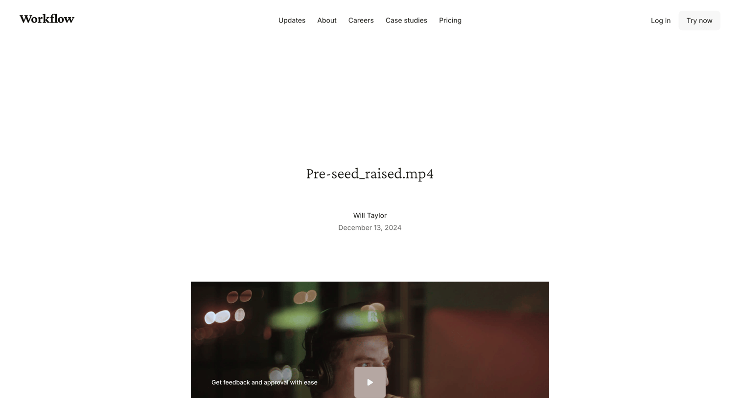 Workflow - Workflow – Pre-Seed Rased screen