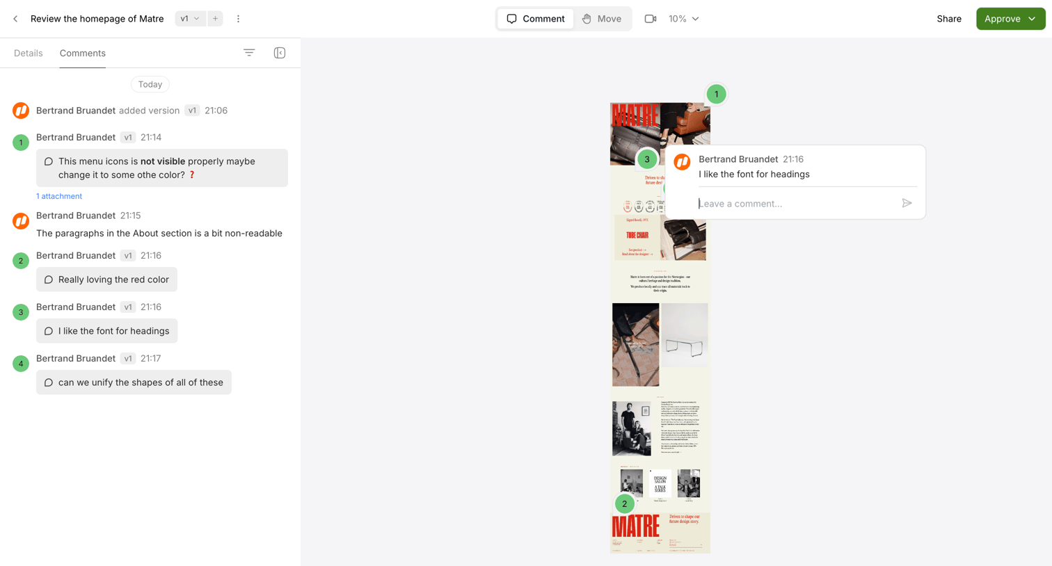 Workflow screen